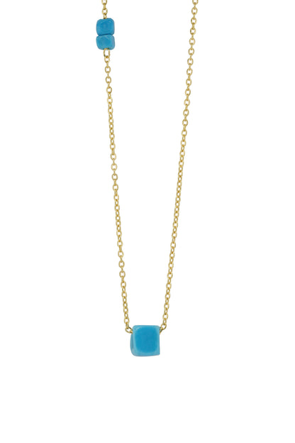 Protect Your People-  Turquoise Glass Bead Necklace with Customizable Additional Beads