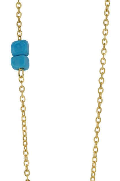 Protect Your People-  Turquoise Glass Bead Necklace with Customizable Additional Beads